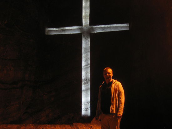 The cross in the back looks rather small. But it is actually 16m high and 1m deep!