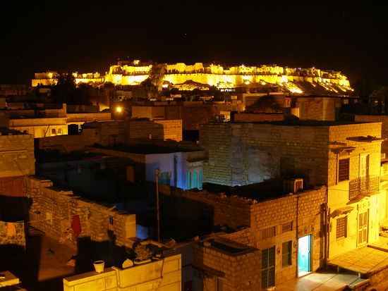 Fort view from Hotel Renuka Rooftop Restaurant at night
