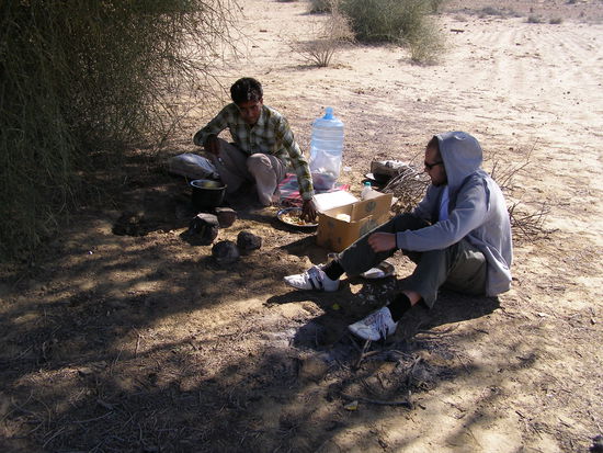 During lunch stop