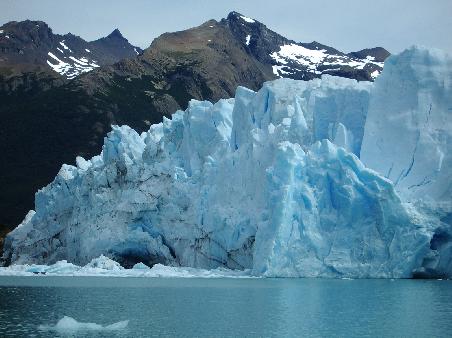 Petito Moreno Glacier - note different colours of blue, from light to dark to almost black