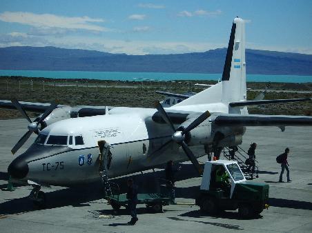Ah, our little twin otter just before take off at El Calafate airport, Patagonia, Argentina