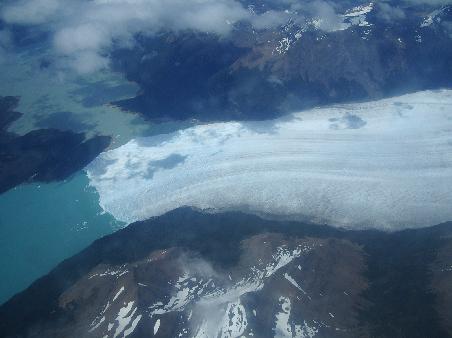 The aerial view of the Moreno Glacier from our little twin Otter, courtesay of LADE
