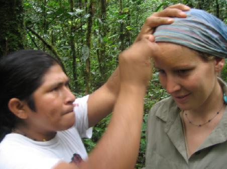 getting my forehead painted