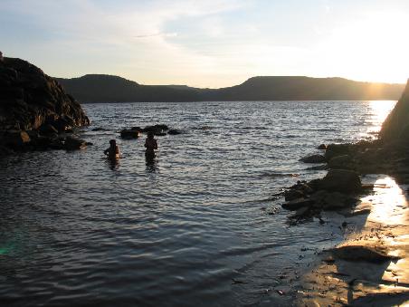 cooling off in frrrreezing cold water