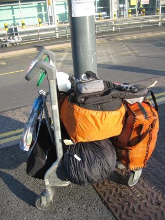 our final amount of luggage - the big orange bag on the right is full of pressies & souvenirs....