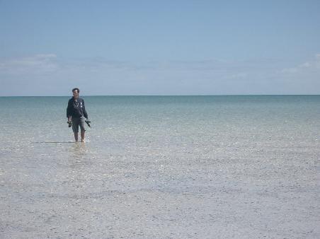 You can walk out to sea here for hundreds of metres and the water doesn't get any deeper...