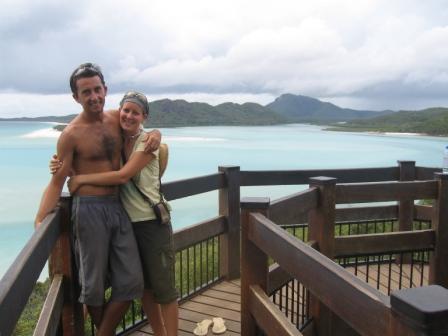 us both on viewing point at whitehaven beach