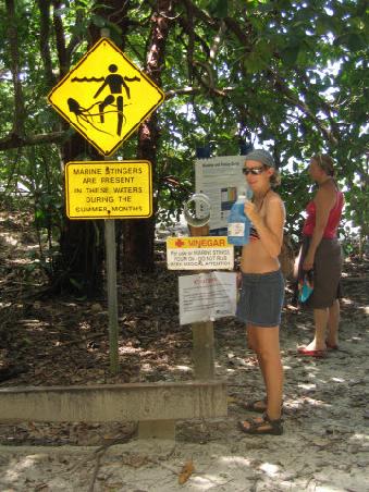 I must say, the guy in the sign looks pretty relaxed considering the situation he's in....