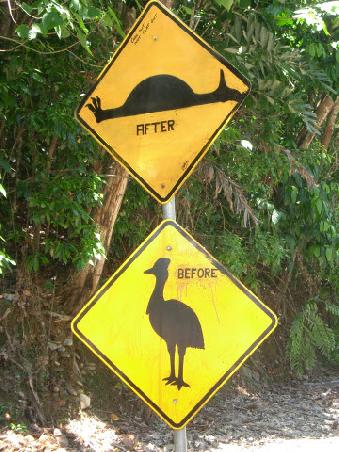 An imaginative modification to a "speed bump" sign