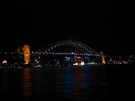 sydney harbour bridge at night