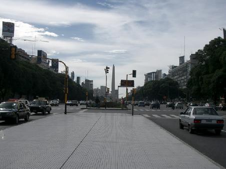 Avenida 9 de Julio - widest avenue in the world (140m) - the Champs Elysees in Paris is 'only' 70m wide