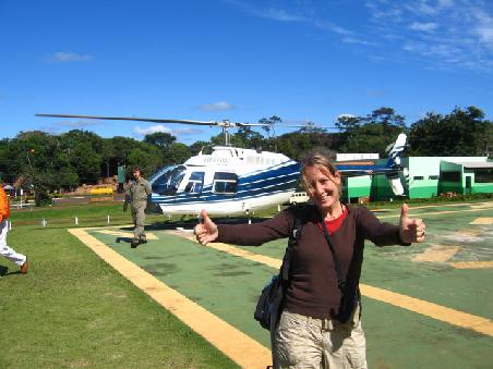 Look how happy she is with her big Brazilian chopper....