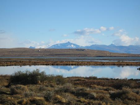 Lake Argentina and a view of the Andes