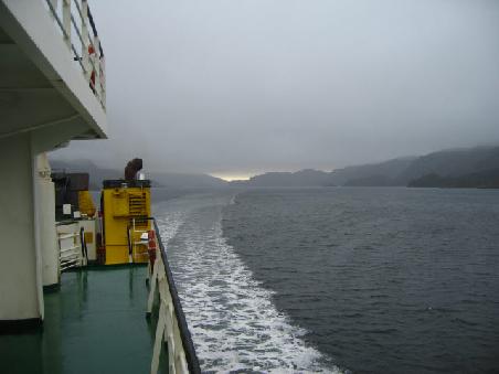 The grim weather as we set sail