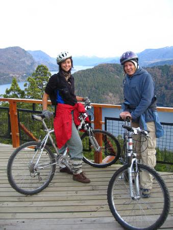 therese and i on the bikes