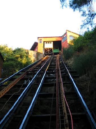 one of the many ascensores in valparaiso