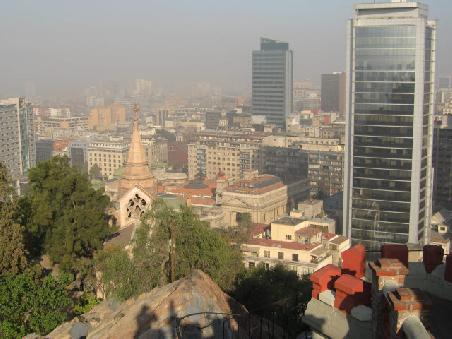 view from Cerro Santa Lucia early in the morning (before the smog gets too thick)