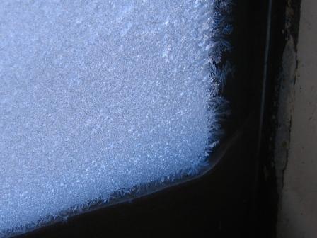 Our window close-up from the inside (!!)
YES - it was pretty cold at night!