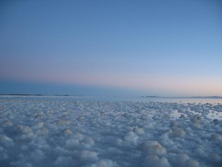 sun rise at the salt flats