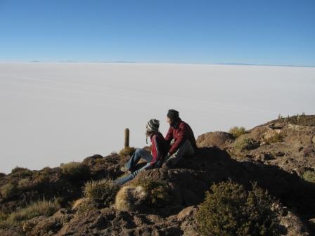 enjoying the view - the salt lake is 12000m2 big!!! Incredible!