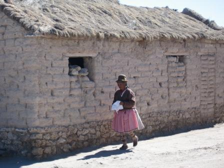 bolivian woman in traditional dress