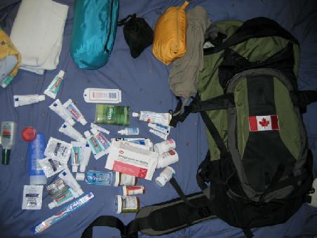 Here's the current state of my disorganization. Note the virtual drug store that seems to be joining us for this little trip.