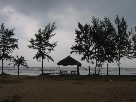 The beach at Da Nang wasn't too hospitable in this weather.