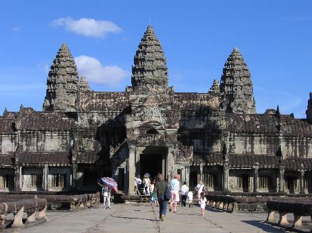 Angkor Wat, as seen on the Cambodian flag. Okay, there's no tourists on the flag. Maybe there should be.