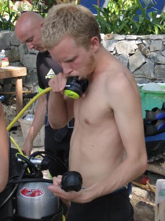 Here I am testing an alternate regulator. Note how ridiculously bleached my hair is starting to get.
