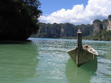 Boat off Railey Beach.